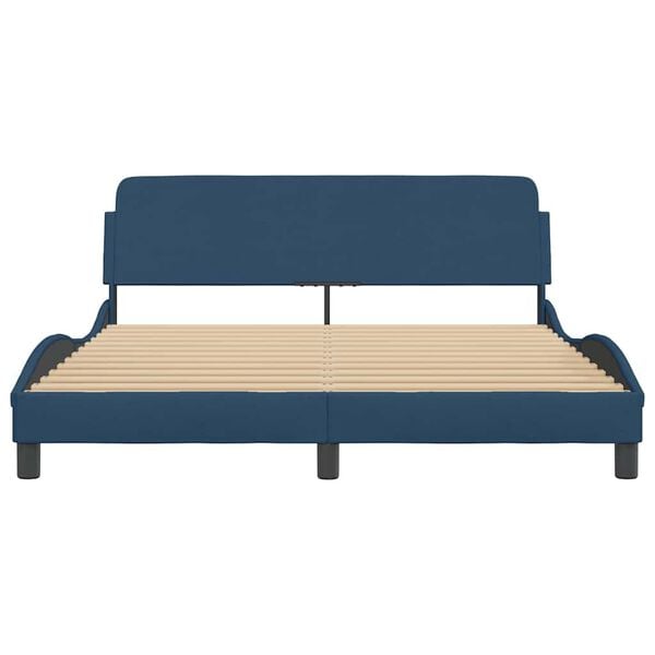 vidaXL Bedframe met hoofdeinde "Dover" 160x200 cm stof blauw