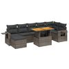 vidaXL 8-delige Loungeset met kussens poly rattan grijs