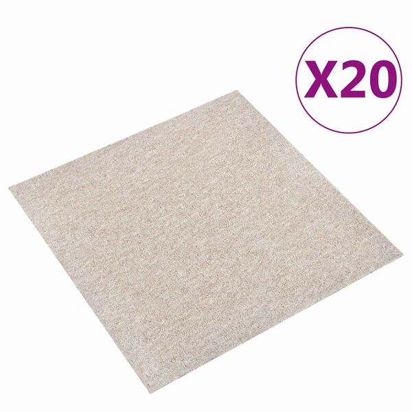 vidaXL Tapijt 20 pcs Licht Beige 50 x 50 cm 100% Polypropyleen
