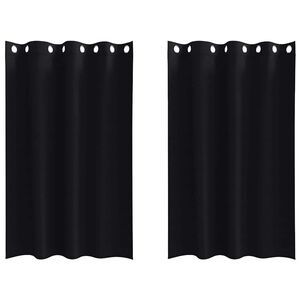 vidaXL Zwart-out Gordijnen met Ringen 2 st Zwart 175 x 140 cm