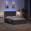 vidaXL Ottoman bed met matras en LED's 140x200cm stof donkerbruin
