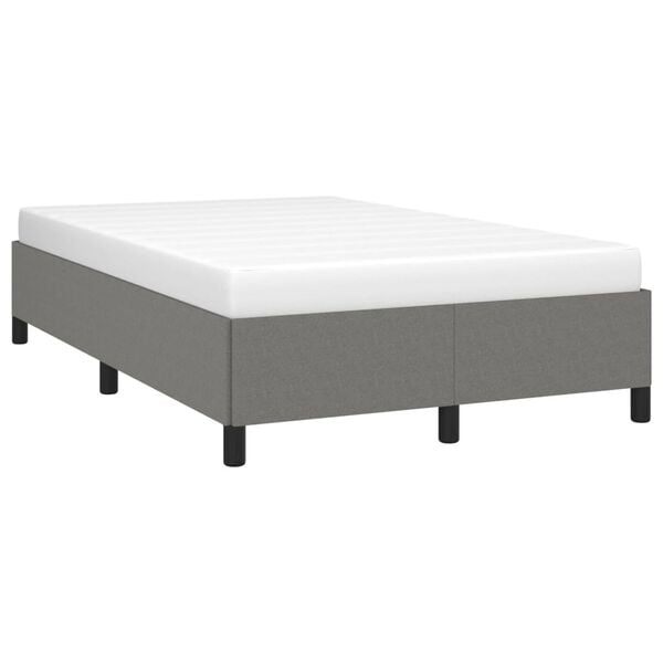 vidaXL Bedframe zonder matras 120x200 cm stof donkergrijs