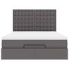 vidaXL Ottoman bed met matras 140x190cm kunstleer grijs