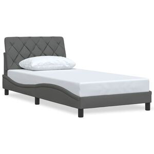 vidaXL Bedframe zonder matras 100x200 cm stof donkergrijs