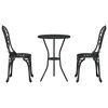 vidaXL Tuin Bistro Set 3 pcs Zwart Aluminium
