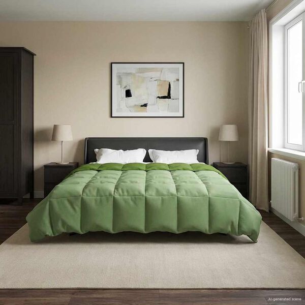 vidaXL Winter Dekbed Gekwilt Groen 200 x 220 cm Microfiber