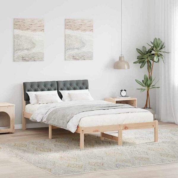 vidaXL Bedframe Bruin en donkergrijs 120 x 200 cm Massief grenenhout
