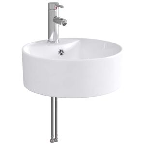 vidaXL Badkamer wastafel met kraan en afvoer Chroom