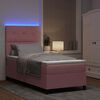 vidaXL LED Box Spring Bed met matras Roze 100 x 200 cm Stof