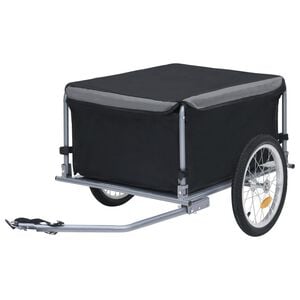 vidaXL Fietstrailer 65 kg zwart en grijs