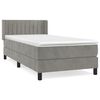 vidaXL Boxspring met matras fluweel lichtgrijs 90x200 cm