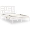 vidaXL Bedframe massief hout wit 135x190 cm