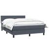 vidaXL Boxspring met matras fluweel donkergrijs 140x220 cm