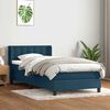 vidaXL Boxspring met matras fluweel donkerblauw 80x220 cm