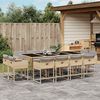 vidaXL 13-delige Tuinset met kussens poly rattan gemengd beige