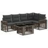 vidaXL Tuinbankenset 6 st Grijs en Donkergrijs poly rattan