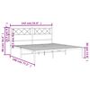 vidaXL Bedframe met hoofdbord metaal wit 135x190 cm