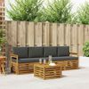 vidaXL Sofa-Sets 5 pcs Natuurlijk en Antraciet Massief Acaciahout