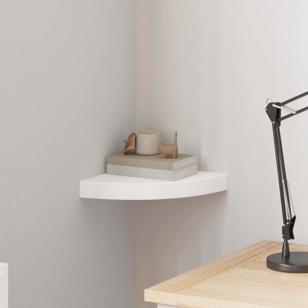 vidaXL Hoekschap zwevend 25x25x3,8 cm MDF wit