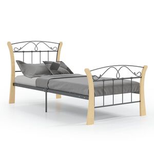 vidaXL Bedframe metaal zwart 90x200 cm