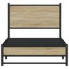 vidaXL Bedframe zonder matras metaal sonoma eikenkleurig 75x190 cm