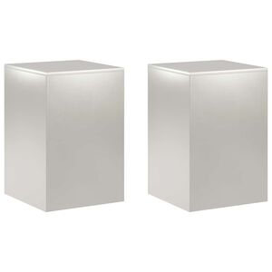 vidaXL Plantenstandaard 2 pcs zilver 40 x 40 x 60 cm Staal