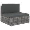 vidaXL 10-delige Loungeset poly rattan grijs