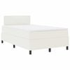 vidaXL LED Box Spring Bed Cr&egrave;me en Wit 120 x 190 cm Katoen Stof
