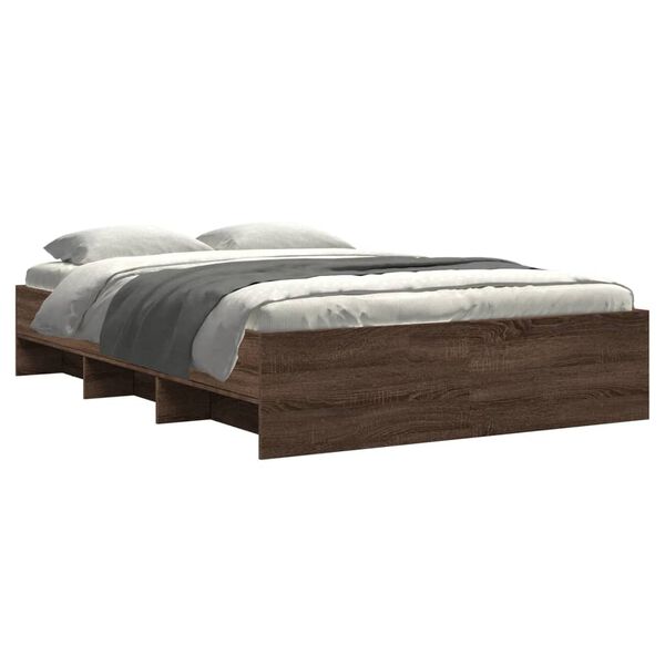 vidaXL Bedframe zonder matras bewerkt hout bruin eikenkleur 120x190 cm