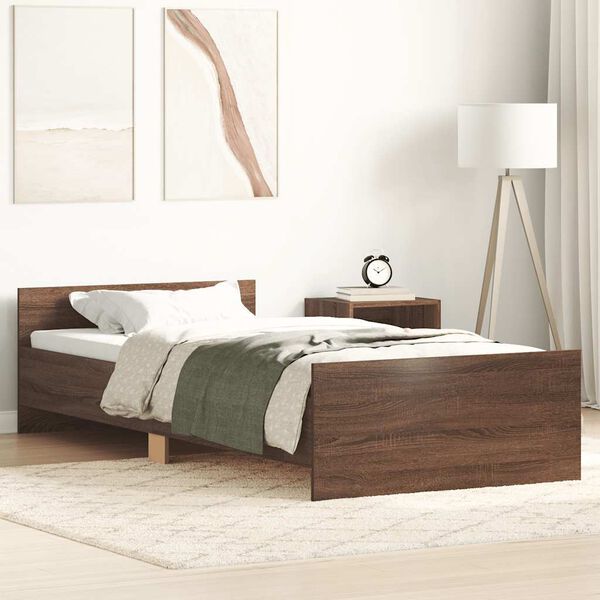vidaXL Bedframe zonder matras bewerkt hout bruin eikenkleur 90x190 cm