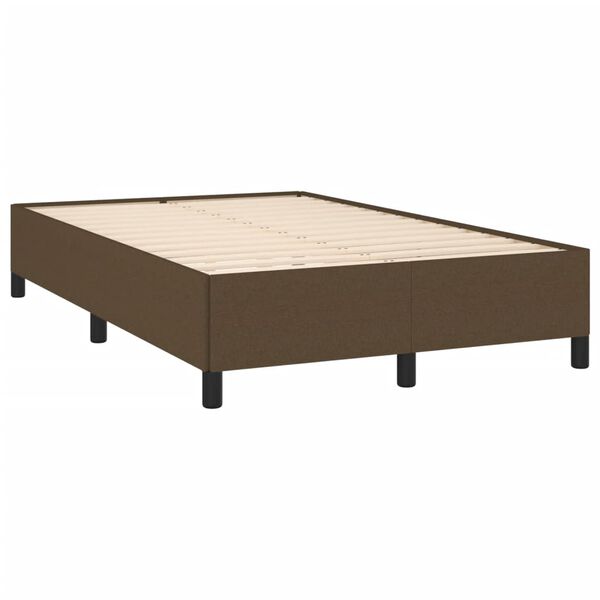 vidaXL Boxspring met matras stof donkerbruin 120x190 cm