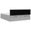 vidaXL Ottoman bed met matrassen en LED's 200x200cm stof lichtgrijs