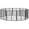vidaXL Hondenhek 10 pcs Zwart 60 x 60 cm Gegalvaniseerd staal