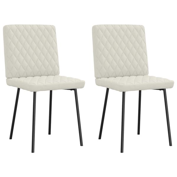 vidaXL Eetkamerstoelen 2 st fluweel crèmekleurig