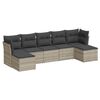 vidaXL 7-delige Loungeset met kussens poly rattan lichtgrijs