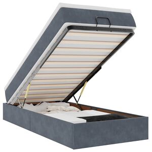 vidaXL Ottoman bed met matras 90x190cm fluweel donkergrijs