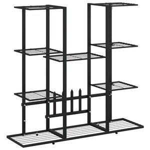 vidaXL Bloemenstandaard 94,5x25x89 cm ijzer zwart