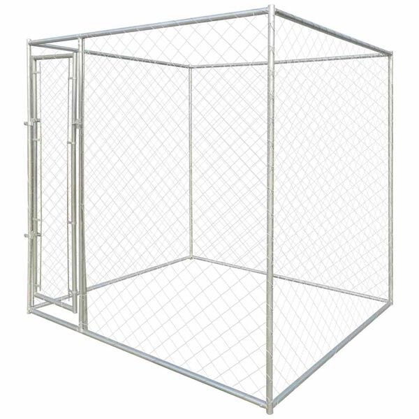 vidaXL Honden Kennels Zilver 192 x 192 x 195 cm Gegalvaniseerd staal