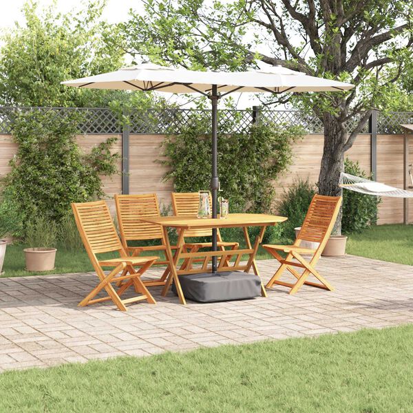 vidaXL Tuin Eetset 5 pcs Bruin Massief acaciahout