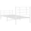 vidaXL Bedframe met hoofd- en voeteneinde metaal wit 90x190 cm