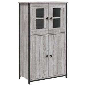 vidaXL Hoge kast 62x32x106,5 cm bewerkt hout grijs sonoma
