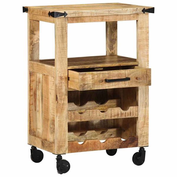 vidaXL Keuken Trolley Bruin 55 x 40 x 80 cm Massief Mango Hout