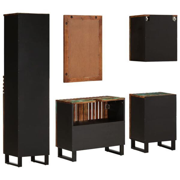 vidaXL 5-delige Badkamermeubelset massief acaciahout