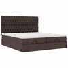 vidaXL Ottoman bed met matrassen en LED's 180x200cm stof donkerbruin