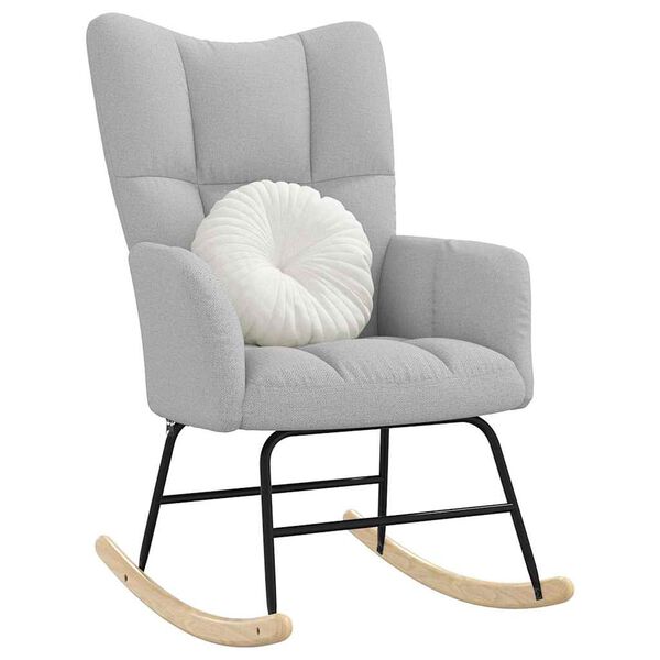 vidaXL Schommelstoel stof wolk grijs