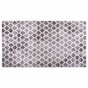 vidaXL Vloerkleed wasbaar 190x300 cm grijs en wit