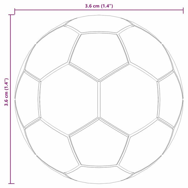 vidaXL Tafel Voetballen 12 pcs Wit 3,6 x 3,6 cm Polypropyleen
