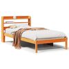 vidaXL Bedframe met hoofdbord massief grenenhout wasbruin 100x200 cm