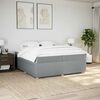 vidaXL Boxspring met matras stof lichtgrijs 200x200 cm