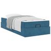 vidaXL Bedframe met matras met matras 2 pcs Blauw Fluweel